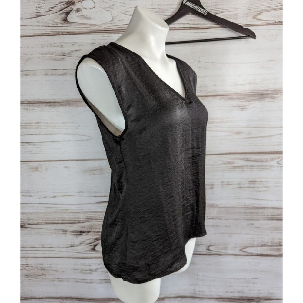 Brixton Ivy Lace Back V Neck Black Blouse Sz Small